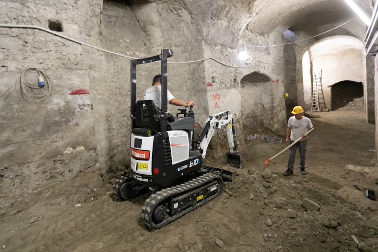 Bobcat E10e Electric Mini-Excavator Underground at Naples Landmark