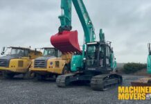 SHANOWEN PLANT HIRE PICK UP A BRAND NEW KOBELCO SK270SRLC-7 EXCAVATOR FROM CMS MACHINERY IN DUBLIN