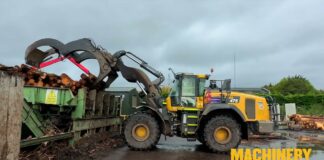 NEW KOMATSU WA 475 AND WA 380 AT THEIR SAWMILLS IN AUGHRIM CO WICKLOW